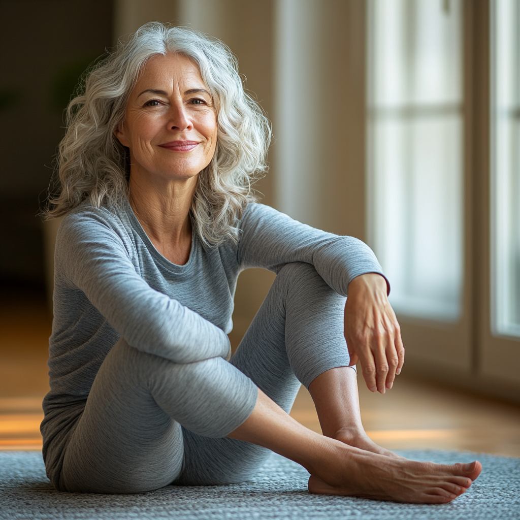 Мария Петкова по време на йога практика